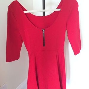 Express Womens: Bright red / zipper back dress